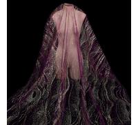 1 Yard Sequin Texture Mesh Fabric For Fashion Design Projects Costume Development Event Styling Craft Supplies And Decorative Sewing Applications(Purple)