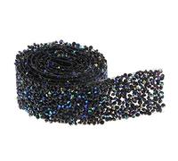 1 Yard Shining Crystal Ribbon Rhinestone Sewing Trim Craft Decor Black Blue
