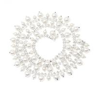 1 Yard Sparkling Rhinestone Beaded Trim Elegant Faux Pearl Ribbon Chain Sewing Crafts Accessories for Wedding Dresses Veils Clothes Curtain Decorations