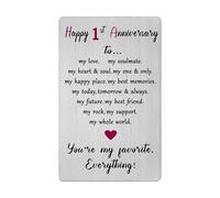 1 Year Anniversary Card for Men Women Him Her- Happy 1st One First Anniversary Keepsake Gifts for Spouse