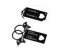 1 Year Anniversary GIFS for Boyfriend Girlfriend Couple Him Her Women Men 1st Wedding Anniversary Keychain Gift for Husband Wife Fiance Fiancee Gamer Level 1 Completed Matching Keychain Double Sided