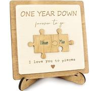 1 Year Anniversary Unique Gift for Couples | Rustic Wooden Keepsake Plaque for Home Decor | 1st Anniversary Paper Gifts for Him, Her, Boyfriend, Girlfriend, Husband, Wife on Valentine's Day.