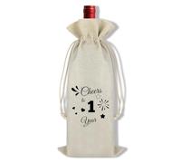 1 Year Anniversary Wine Bag Gifts for Him Her Boyfriend Girlfriend 1 Year of Marriage Gift for Couple Husband Wife Wine Bottle Bag Valentines Anniversary Romantic Gifts