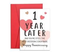 1 Year Annviersary for Her Him One Year Anniversary Paper Gifts for Him Her Husband Wife 1st Anniversary for Women Men Valentines Gifts for Him Her Boyfriend Girlfriend Grateful Card