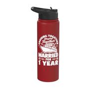 1 Year Married Cruising 1st Wedding Anniversary Cruise Stainless Steel Insulated Water Bottle