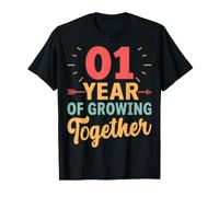 1 Year of Growing Together 1st Wedding Anniversary Couple T-Shirt
