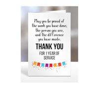 1 year of work service card, for employee, colleague, boss, manager, supervisor, present, anniversary, gifts for men, women, him, her, 1st,Thank you for, A5-149_2