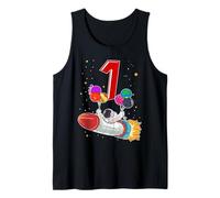 1 Year Old Astronaut 1st Birthday Space Rocket Boy Tank Top