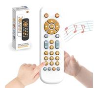 1 Year Old Baby Toys Gift, Baby TV Remote Control Toy with 3 Languages, Sensory Toy with Sound and Light, Early Learning Toy Gift for 1 2 3 Year Old Boy Girl (White)