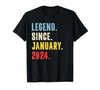 1 Year Old Legend Since January 2024 Retro 1st Birthday T-Shirt