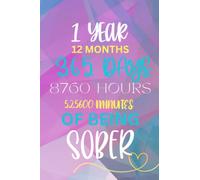 1 Year Sober: Colorful, Blank Notebook, Celebrate Recovery, One Year Sober Gift
