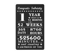 1 Year Sobriety Card for Women Men, 1 Year Sober Gifts, One Year AA NA Recovery Anniversary Sober Token