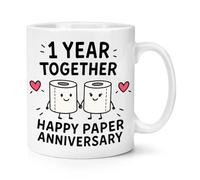 1 Year Together Happy Paper Anniversary 10oz Mug Cup Love Husband Wife
