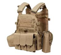 1 Youth Fishing Vest | 1 Protective Multiple Pouches Adjustable Gear | Airsoft Gear And Equipment | 2 For Simulation Paintball Training Hunting Outdoor Cosplay Costume Role Play Combat Battle