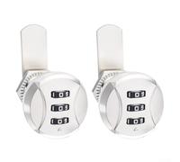1×Zinc Alloy Password Lock Mechanical Mailbox Lock Three-Digit Lock Secure Cabinet Lock For Cabinets Deformation Resistant Mechanical Lock Made From Zinc Alloy And ABS (White)