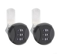 1×Zinc Alloy Password Lock Mechanical Mailbox Lock Three-Digit Lock Secure Cabinet Lock For Cabinets Deformation Resistant Mechanical Lock Made From Zinc Alloy And ABS (Black)