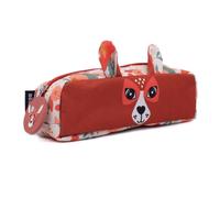 1-Zip Animal Face Pencil Case - Melimelos the Deer Les Deglingos Maroon One Size