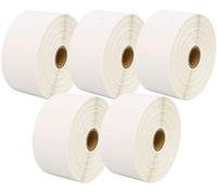 10,000 Compatible Zebra 52mm x 25mm White Direct Thermal Labels (2000 Labels per Roll) for Zebra Type Printers - Five Rolls