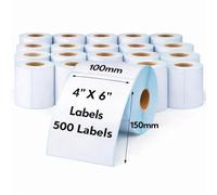 10,000 Thermal Shipping Barcode Labels, 4x6 Inch (100 x 150 mm), Premium White Self-Adhesive, Commercial Grade for Direct Thermal Printer - Compatible with Amazon, Royal Mail, FedEx (20 Rolls)