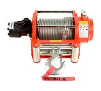 10,000lb Hydraulic Winch. 25m x 9.1mm Steel Rope.