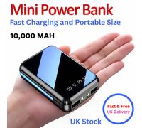 10,000mah Mini Power Bank Portable Fast Charging Compact Phone Charger USB UK