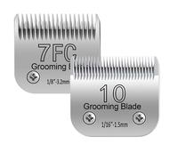 10# 1.5mm and 7FC 3.2mm Clipper Blades Pet Grooming Clipper Replacement Blades Detachable Blade Compatible with andis/wahl/Oster Dog Clippers