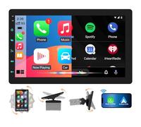 10.1-inch CarPlay Stereo Single Din: Floating Rotatable Touchscreen Wireless Android Auto - IPS Display Bluetooth Mirrorlink GPS Tracking WiFi AM FM Dual USB Backup Camera Input 2G+64G