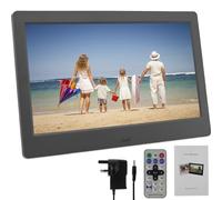 10.1 Inch Digital Photo Frame 1024×600 IPS LCD Touchscreen Digital Picture Frame with Photo Music Video Calendar Alarm Auto Power On or Off Full HD Display Remote Control Electronic Smart Photo Frame
