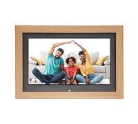 10.1-inch Digital Photo Frame, Wooden Electronic Photo Frame, High-definition 1024x600 LED Screen Suitable for Various Scenes (US Plug)