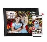 10.1 inch WiFi Digital Photo Frame, IPS HD Touchscreen, Video Clips & Slideshow, Auto Rotate, Wall Mount, Send Photos Instantly from Any