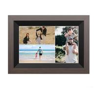 10.1 Inch WiFi Digital Picture Frame, IPS Touch Screen Smart Cloud Photo Frame, Easy Setup to Share Photos or Videos via Frameo APP, Auto-Rotate(UK-BLACK + COFFEE FRAME)