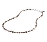 10:10 Men's and Women's Necklace Natural Lava and Hematite 4 mm - Adjustable, Stainless Steel, Gift Box - Made in Italy, Regolabile, Stainless Steel Stone, No Gemstone