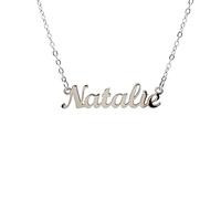 10:10 Personalized Name Necklace for Women - Shiny and Custom Stainless Steel Pendant, Adjustable Chain- Made in Italy