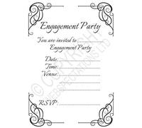 10-100 Pack of Engagement Party Invitations with Envelopes Black and White Calligraphy Invites for Engagements on A6 Card (Pack of 20 with Envelopes)