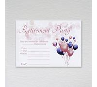 10-100 Pack of Retirement Party Invitations: Leaving Invites (Pack of 20 Rose Gold Without Envelopes)