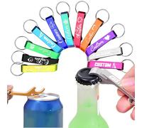 10-100 Pcs Custom Bottle Opener Keyring, Engraved Customised Text/Logo, Personalised Bottle Opener Bulk for Weddings, Parties, Events, Corporate Gifts & Giveaways