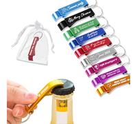 10-100 Pcs Personalised Aluminium Bottle Opener Keyring Engraved with Text Logo Custom Keychain Bottle Opener 9 Colours for Christmas Party Bar Gathering (30)