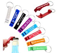 10-100 PCS Personalised Bottle Opener Keyring Bulk Engraved Logo Name Text Date, Custom Beer Caps Cans Soda Multi-Function Openers Keychain for Party Gatherings Wedding Favours Corporate Events (30)