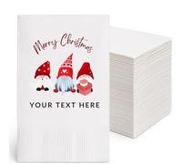 10-100 Pcs Personalised Christmas Napkin, Custom Printed Your Name or Text Disposable Xmas Paper Serviette Napkin, Guest Towel Hand Towels Cocktail Dinner Napkins for Xmas Party Table Decoration