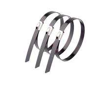10-100 Pcs Stainless Steel Metal Black Plastic-Covered Cable Ties Zip-Exhaust Multifunctional Locking 8mm Tie(50pcs,8x100mm)