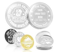10-100 Personalized Metal Coin for 3 Colors, Custom Flip to Challenge Coin, Laser Engraving with Photo/Logo/Text, Memorial Gifts for Boyfriend, Girlfriend, Husband, Wife, Men, Women (Silver)