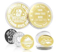 10-100 Personalized Metal Coin for 3 Colors, Custom Flip to Challenge Coin, Laser Engraving with Photo/Logo/Text, Memorial Gifts for Boyfriend, Girlfriend, Husband, Wife, Men, Women (Gold)