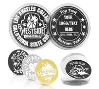 10-100 Personalized Metal Coin for 3 Colors, Custom Flip to Challenge Coin, Laser Engraving with Photo/Logo/Text, Memorial Gifts for Boyfriend, Girlfriend, Husband, Wife, Men, Women (Black)