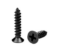 10-100 Pieces M1-M6 Black Plated Carbon Steel Flat Countersunk Cross Recess Self-tapping Screws for Wooden Furniture, M2x5mm(50pcs)