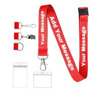 10-10000 Pcs Custom Lanyards Personalised for ID Badge Teacher Student Office Staff Company Event, Lanyard Customizable Logo Text Clipart Picture