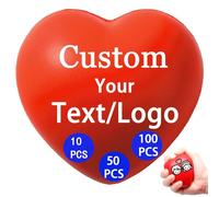 10-1000PCS Custom Stress Balls with Logo Text Personalised Stress Balls Bulk for Adults Relief Encouraging for Office,Events (Heart Stress Ball)