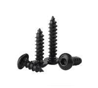 10-100pc M2 M2.3 M2.6 M3 M3.5 M4 M5 M6 Black Hex Socket Button Head Self Tapping Screws Steel Round Head Tapping Screw(6mm,M2.3 50PCS)
