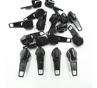 10-100Pcs 3#/5# Nylon Coil Auto Lock Zipper Puller DIY Sewing Tool Zipper Slider 20 Colors(Black,50PCS_3#)