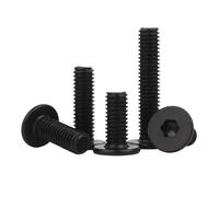 10~100pcs 304 Stainless Steel Black Hex Socket Ultra Thin Flat Wafer Head Screw Bolt M2 .5 M3 M4 M5 M6 Length 3mm-50mm(M6x20mm-20pcs)