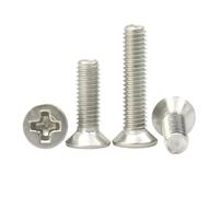 10-100pcs 304 Stainless Steel M1 M1.2 M1.4 M1.6 M2 M2.5 M3 M3.5 M4 M5 M6 DIN965 Cross Phillips Flat Countersunk Head Screw Bolt(18mm,M1.4 (100pcs))